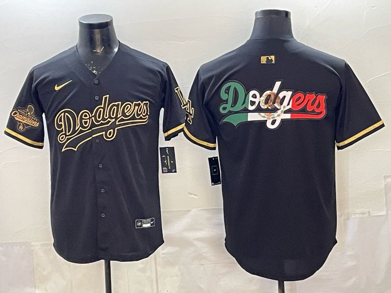2026 Men Nike Los Angeles Dodgers Blank black gold Game MLB Jersey 009